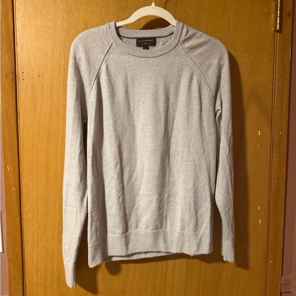 Banana Republic Light Gray Crewneck Sweater - Men's